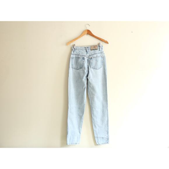 Vintage 90s High Waist Jeans | Light Wash Button‑Fly Denim | 26" - Picture 3 of 6